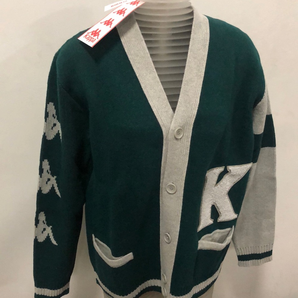 NWT KAPPA authentic BOLMIO UNISEX Knit SWEATER v neck button up 304RUX0